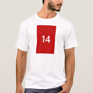 Camiseta No. legendario 14 en rojo y blanco