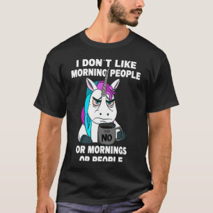 Camiseta No les gusta la gente Grumpy unicorn con taza de c