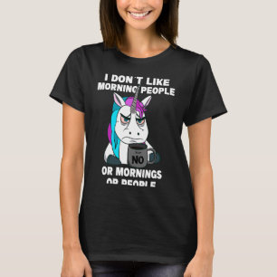 Camiseta No les gusta la gente Grumpy unicorn con taza de c
