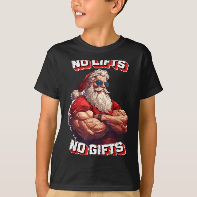 Camiseta No Lifts No Bodybuilder Fitness Santa Christmas  (Anverso)