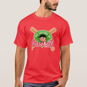 Camiseta No llores en el béisbol - Cute Kid Bats Diamante