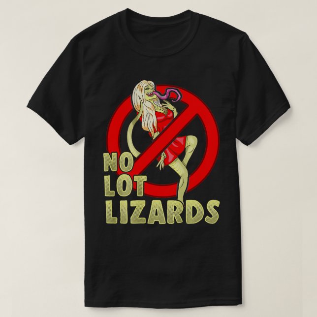 Camiseta No Lot Lizards Mens Truck Driver Dad Trucker Funny (Diseño del anverso)
