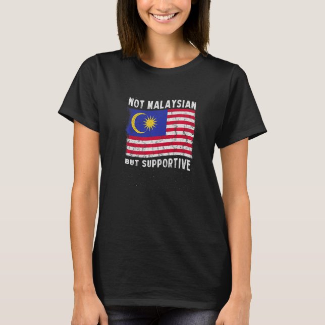 Camiseta No Malasio, Pero Apoyando Inspira Bandera Nacional (Anverso)