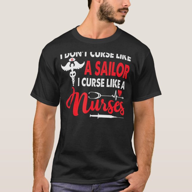 Camiseta No maldigo como un marinero que maldigo como una e (Anverso)