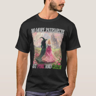 Camiseta No Más Patriarcado Solo Bruja Verde Rosa Halloween