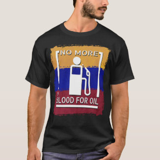 Camiseta No Más Sangre por Petróleo Diseño Cristiano de Paz