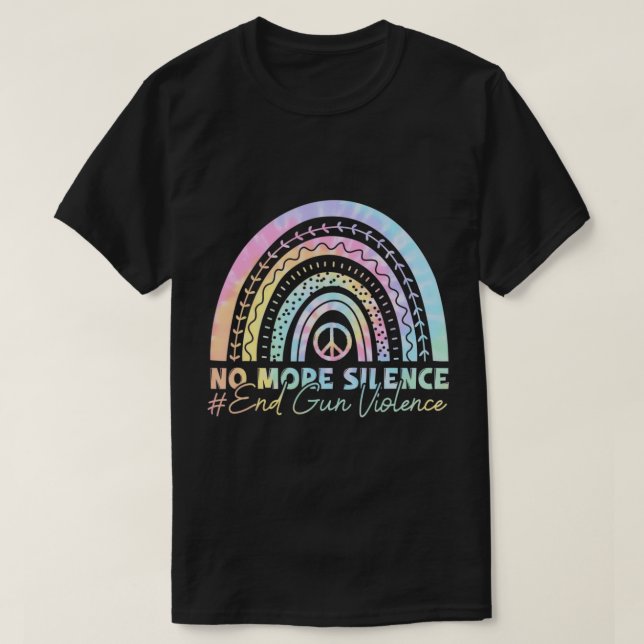 Camiseta No Más Silencio Acabar Con La Violencia De Armas D (Diseño del anverso)