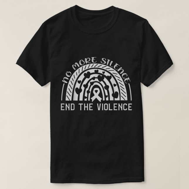 Camiseta No Más Silencio Poner Fin A La Violencia Doméstica (Diseño del anverso)