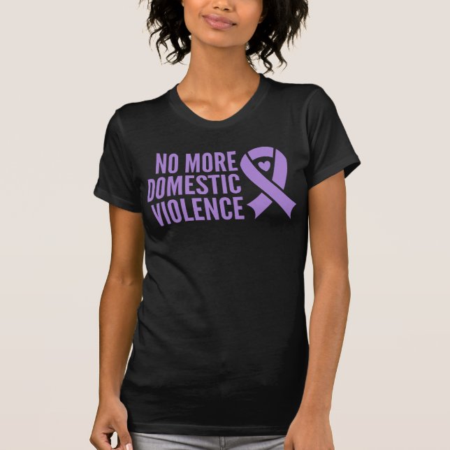 Camiseta No Más Violencia Doméstica Familia Cinta Púrpura (Anverso)