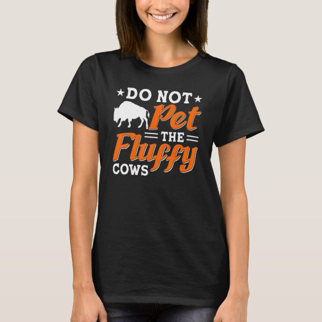 Camiseta No Mascota a la nación Fluffy Cows Bison Yellowsto (Anverso)