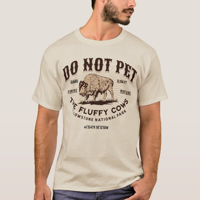 Camiseta No Mascota a las vacas flúfagas Yellowstone Bison  (Anverso)