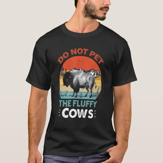 Camiseta No Mascota A Las Vacas Fluffy Bison Buffalo Wildli (Anverso)