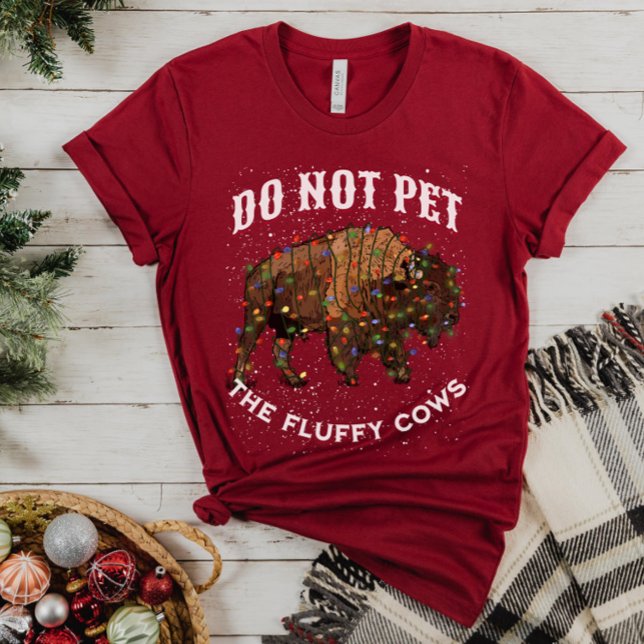 Camiseta No Mascota a los Navidades de vacas flúpulas Yello (Do not pet the fluffy cows)