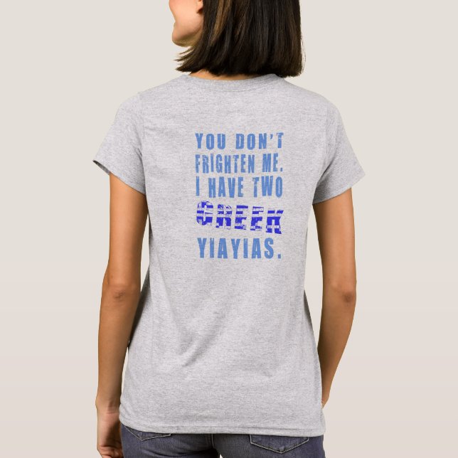 Camiseta No me asustas a 2 Yiayias griegas (Reverso)