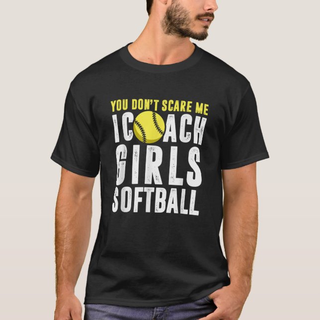 Camiseta No me asustes entreno Chicas en softball en camise (Anverso)