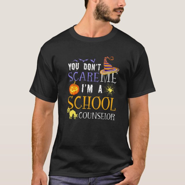 Camiseta No me asustes, soy consejero escolar Hallowee (Anverso)