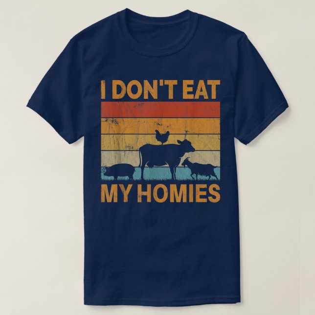 Camiseta No me como a mi casa, una torta vegetariana retro (Diseño del anverso)