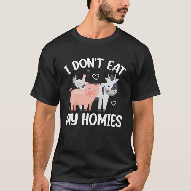 Camiseta No me como a mis casas - Funny Vegan y vegetariano (Anverso)