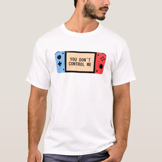 Camiseta No me controlas — Juego retro y juego de libertad (Anverso)