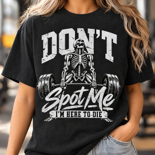 Camiseta No Me Detecten Divertido Esqueleto Levantamiento d