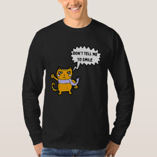 Camiseta No me digas que me sonría feminista con gato enoja