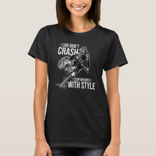Camiseta No me estrello, me detengo con estilo Moto Enduro