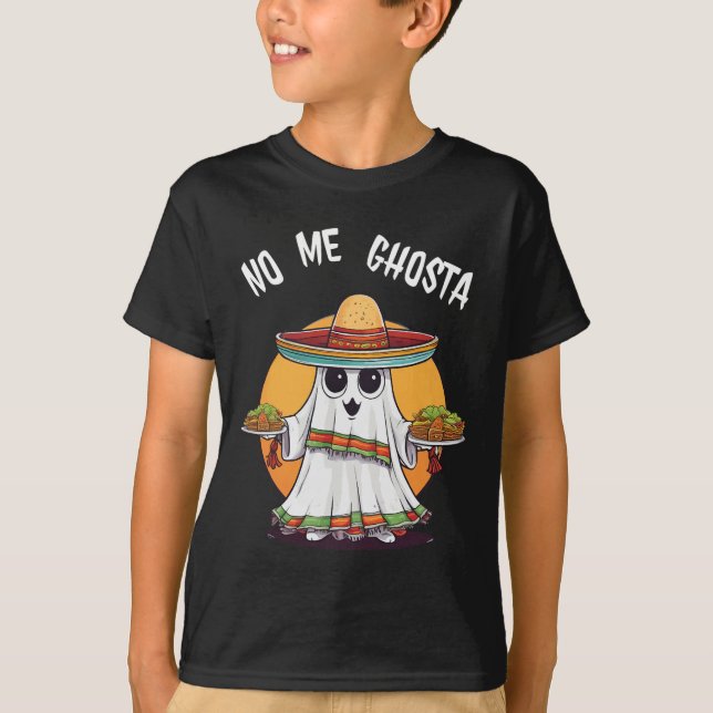 Camiseta No me ghosta gracioso fantasma mexicano de Hallowe (Anverso)