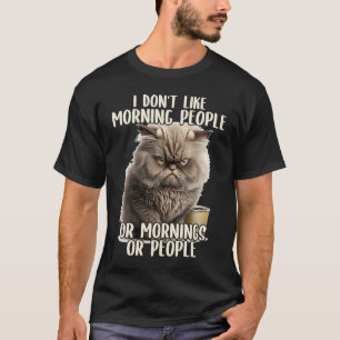 Camiseta No me gusta el café y el gato sarcástico de la gen