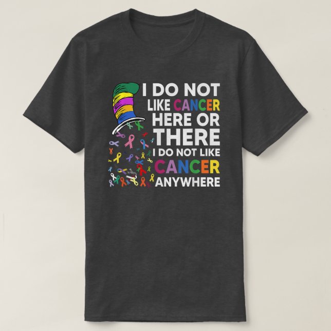 Camiseta No Me Gusta El Cáncer Aquí O Aquí No Me Gusta C (Diseño del anverso)