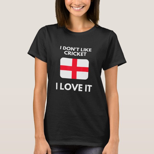 Camiseta No me gusta el críquet lo amo el críquet inglés (Anverso)