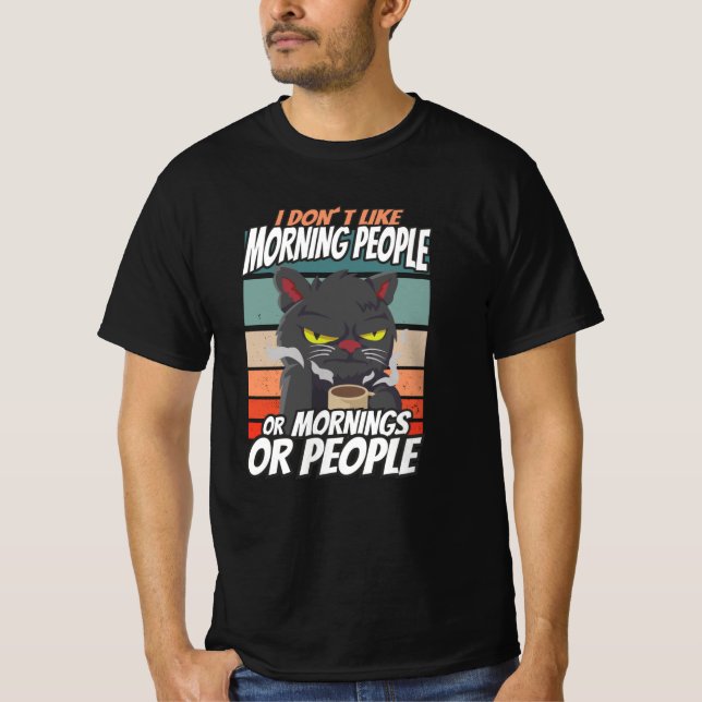 Camiseta No me gusta la gente de la mañana, de la mañana o  (Anverso)