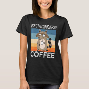 Camiseta No Me Hable Antes Del Café Raccoon Coffee Mug R