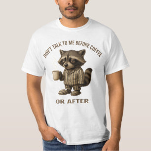 Camiseta No me hables antes del café ni después – Mapache