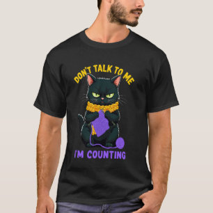Camiseta No me hables estoy contando Gato tejedor de punto