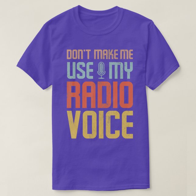 Camiseta No me hagan usar mi voz de radio (Diseño del anverso)
