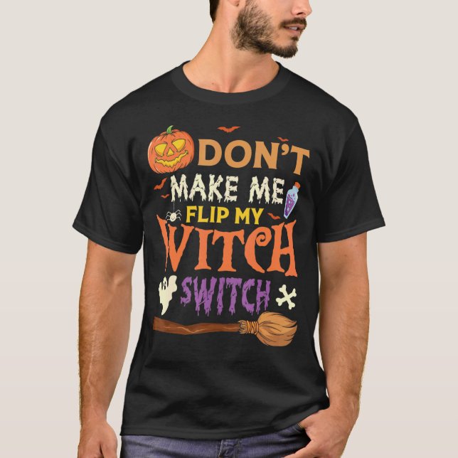Camiseta No me hagas voltear mi bruja Halloween_11 (Anverso)