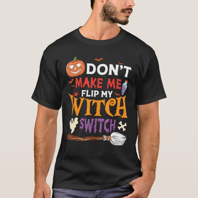 Camiseta No me hagas voltear mi bruja Halloween_4 (Anverso)