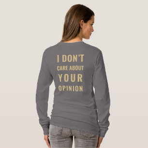 Camiseta No Me Importa Tu Opinión Minimalista Sarcasmo