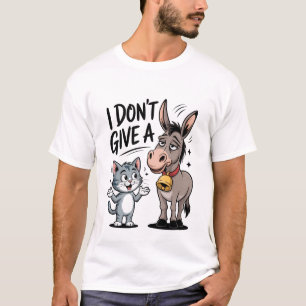 Camiseta No Me Importa Un Gato Divertido Y Un Burro