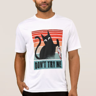 Camiseta No me intentes, Moody Cat con invitación a cuchill