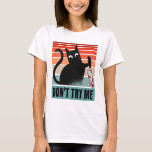 Camiseta No me intentes, Moody Cat con invitación a cuchill