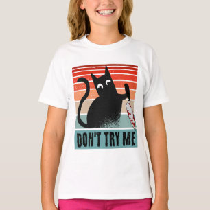 Camiseta No me intentes, Moody Cat con invitación a cuchill