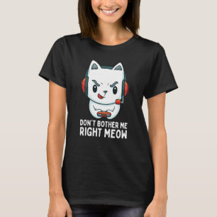Camiseta No me molestes ahora Videojugador y gato