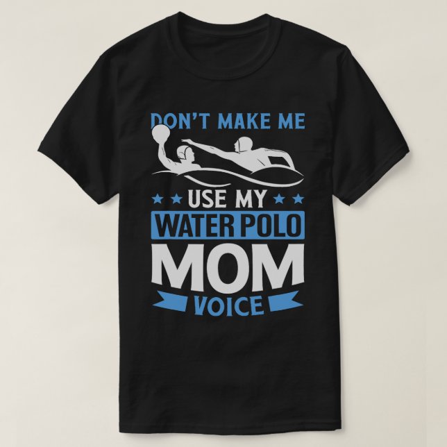 Camiseta No me obliguen a usar mi voz de mamá del waterpolo (Diseño del anverso)