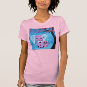 Camiseta No Me Olvides Elefante Rosa Gato Flor de Cerezo Ar
