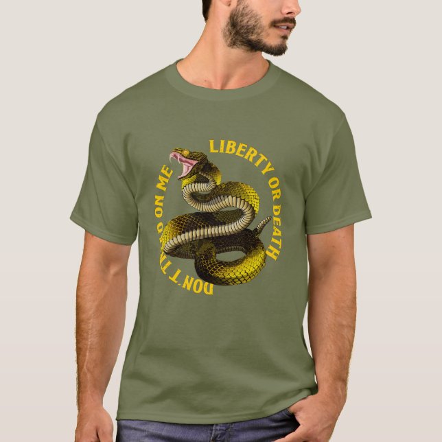 Camiseta No me pises la bandera de Gadsden 2ª enmienda (Anverso)