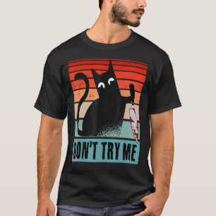 Camiseta No me provoques Gato malhumorado con cuchillo Ga