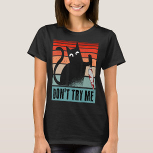 Camiseta No me pruebes Moody Cat con un gato de Halloween c