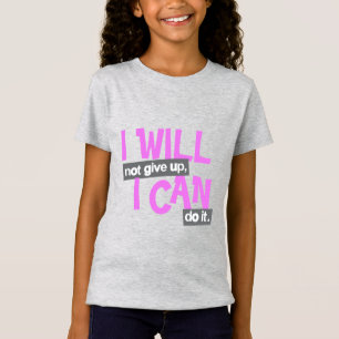 Camiseta "No me rendiré" chica rosa positivo