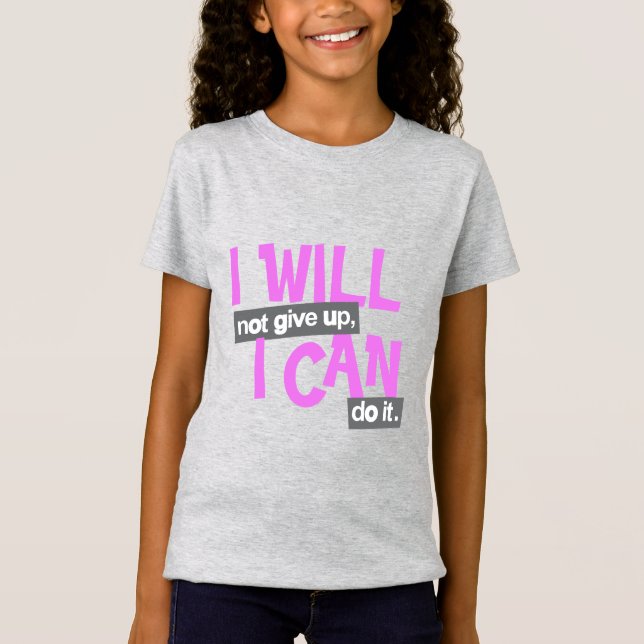 Camiseta "No me rendiré" chica rosa positivo (Anverso)